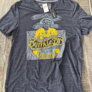 Buffalo David Bitton Men's Charcoal and Yellow Graphic Tee